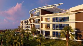 Tropical Hotel Design: Curved Facade Offers Big Ocean Views.