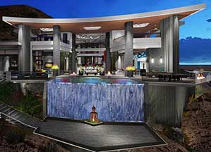 Modern Villa Design on Camelback Mountain overlooks City of Phoenix far below...